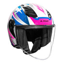 LS2 CAPACETE AIRFLOW II OF616 S DRAZE WHT BLU/PINK 56/P