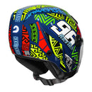 RACE TECH CAPACETE PLAY ART BLUE/ORANGE 58/M