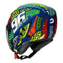 RACE TECH CAPACETE PLAY ART BLUE/ORANGE 58/M
