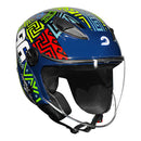 RACE TECH CAPACETE PLAY ART BLUE/ORANGE 58/M